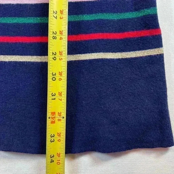 Joules Estelle knitwear sweater dress striped navy size 8 colorful preppy tie - Picture 4 of 10